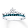 Thumbnail Image 1 of Crown Ring 1/10 ct tw Blue Diamonds 10K White Gold