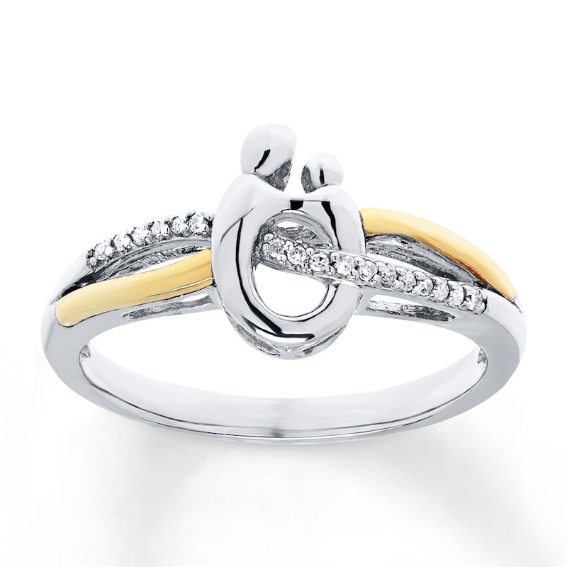 Main Image 1 of Diamond Mother & Child Ring 1/20 ct tw Sterling Silver & 10K Yellow Gold