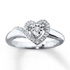 Thumbnail Image 1 of Diamond Heart Promise Ring 1/10 ct tw Sterling Silver