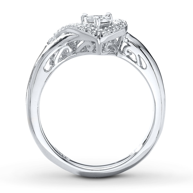 Main Image 2 of Diamond Heart Promise Ring 1/10 ct tw Sterling Silver