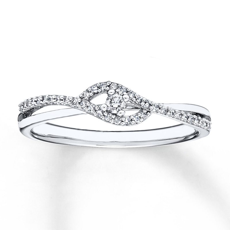 Main Image 1 of Diamond Ring 1/8 ct tw Round-cut Sterling Silver
