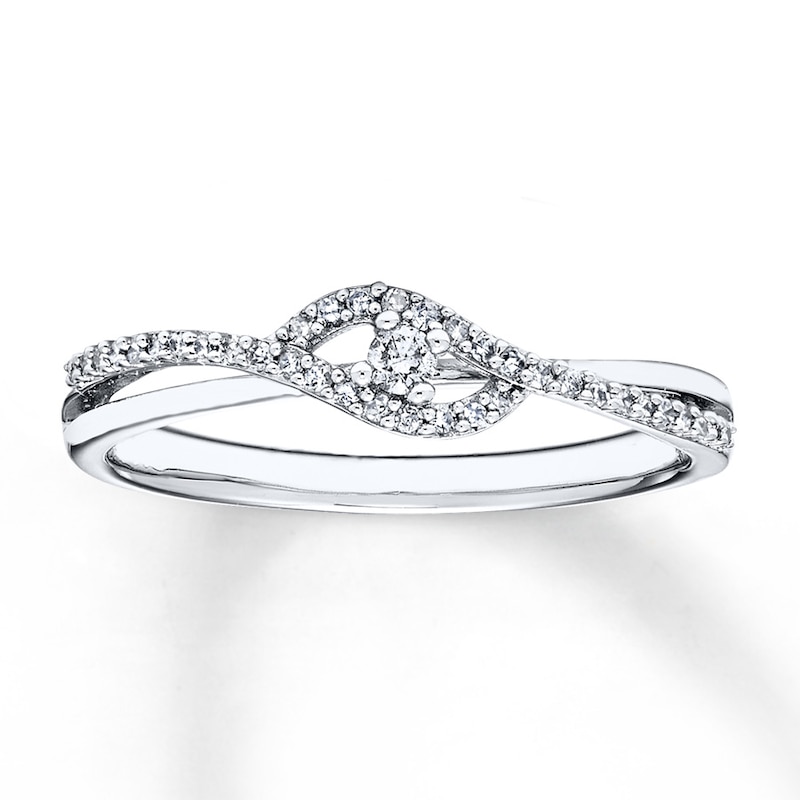 Diamond Ring 1/8 ct tw Round-cut Sterling Silver