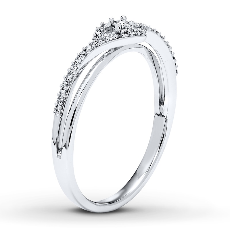 Main Image 2 of Diamond Ring 1/8 ct tw Round-cut Sterling Silver