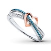 Heart Ring 1/6 ct tw Diamonds Sterling Silver & 10K Rose Gold