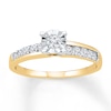 Thumbnail Image 1 of Diamond Asymmetric Promise Ring 1/2 ct tw 10K Yellow Gold