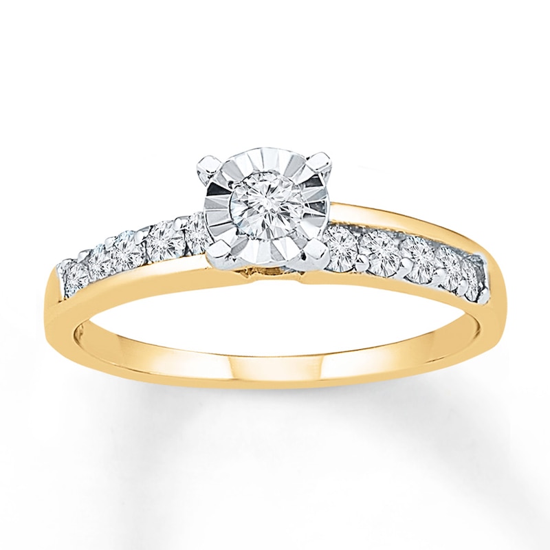 Diamond Promise Ring 1/2 ct tw Round-cut 10K Yellow Gold