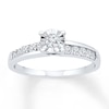 Thumbnail Image 1 of Diamond Asymmetric Promise Ring 1/2 ct tw 10K White Gold