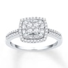 Thumbnail Image 0 of Diamond Promise Ring 1/2 Round & Baguette 10K White Gold