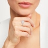 Thumbnail Image 2 of Baguette & Round-Cut Diamond Double Halo Promise Ring 1/2 ct tw 10K White Gold