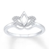 Thumbnail Image 0 of Lotus Flower Ring 1/20 ct tw Diamonds Sterling Silver