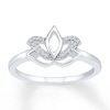Thumbnail Image 1 of Lotus Flower Ring 1/20 ct tw Diamonds Sterling Silver