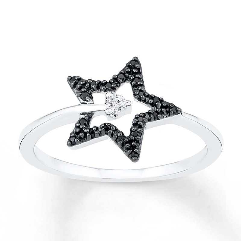Star Ring 1/10 ct tw Diamonds Sterling Silver