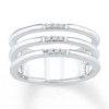 Thumbnail Image 0 of Triple Layer Midi Ring Diamond Accents Sterling Silver