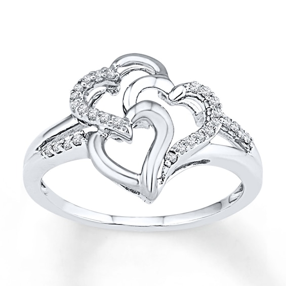 Heart Ring 1/8 ct tw Diamonds Sterling Silver | Kay