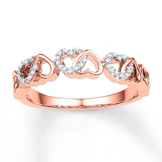 Heart Ring 1/10 ct tw Diamonds 10K Rose Gold | Kay