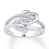 Thumbnail Image 1 of Diamond Heart Promise Ring 1/6 ct tw 10K White Gold