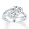 Thumbnail Image 0 of Heart Promise Ring 1/6 ct tw Diamonds 10K White Gold