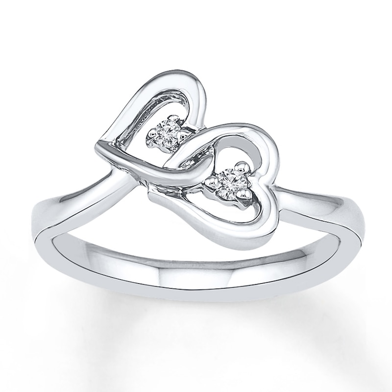 Heart Ring 1/20 ct tw Diamonds Sterling Silver