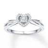 Thumbnail Image 0 of Diamond Heart Promise Ring 1/8 ct tw Round-cut 10K White Gold