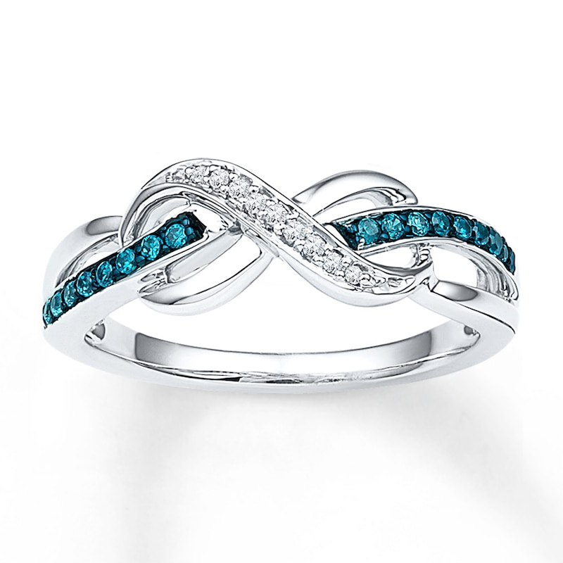 Main Image 1 of Infinity Symbol Ring 1/8 ct tw Diamonds Sterling Silver