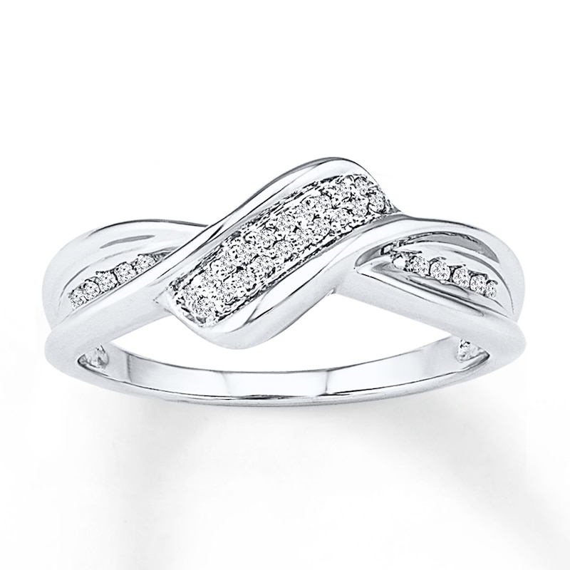 Main Image 1 of Diamond Ring 1/10 ct tw Round-cut Sterling Silver