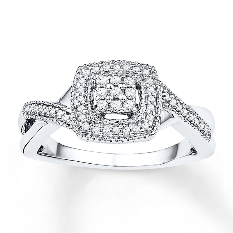 Diamond Promise Ring 1/5 ct tw Round-cut 10K White Gold