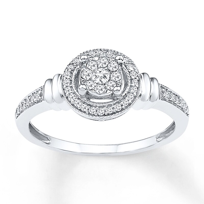 Diamond Promise Ring 1/4 ct tw Round-cut 10K White Gold