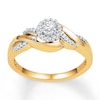 Thumbnail Image 1 of Diamond Halo Promise Ring 1/6 ct tw 10K Yellow Gold