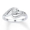 Thumbnail Image 1 of Diamond Split Bypass Shank Promise Ring 1/5 ct tw Sterling Silver