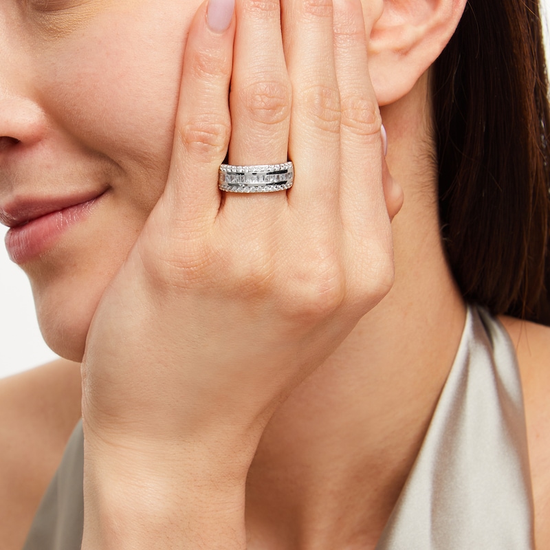 Main Image 2 of Now + Forever Diamond Anniversary Ring 1 ct tw Baguette-cut 10K White Gold