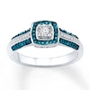 Thumbnail Image 1 of Blue Diamond Ring 1/6 ct tw Round-cut 10K White Gold