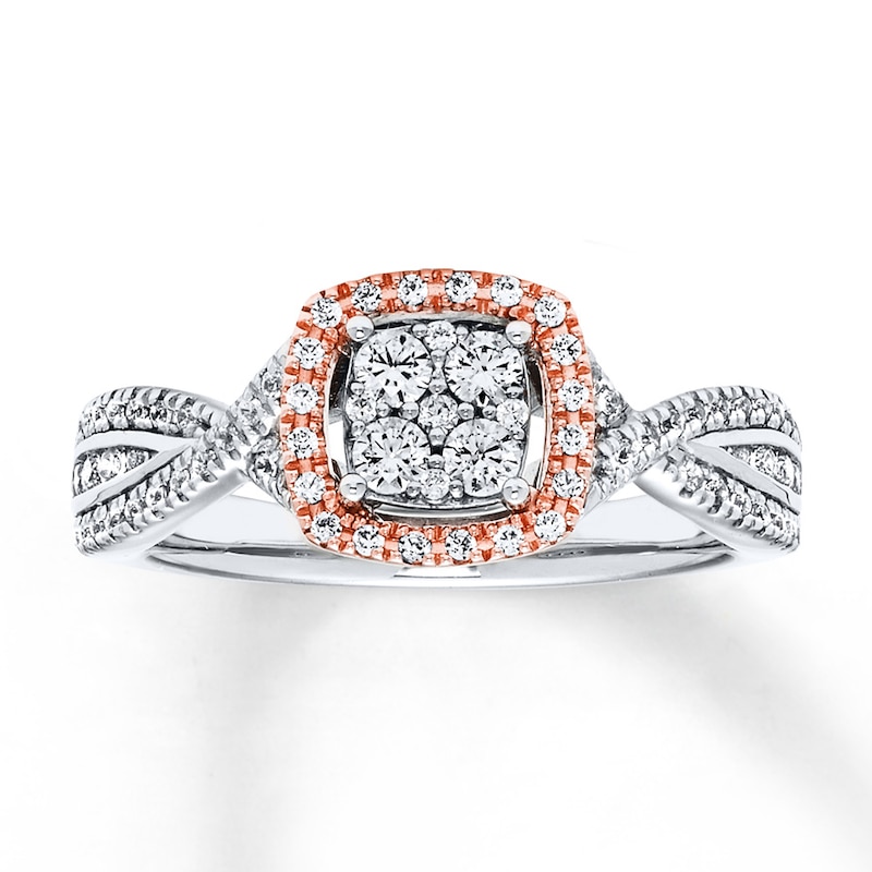 Main Image 1 of Diamond Ring 1/2 ct tw Round-cut 10K Two-Tone Gold