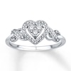 Thumbnail Image 1 of Diamond Heart Ring 1/4 ct tw Round-cut 10K White Gold