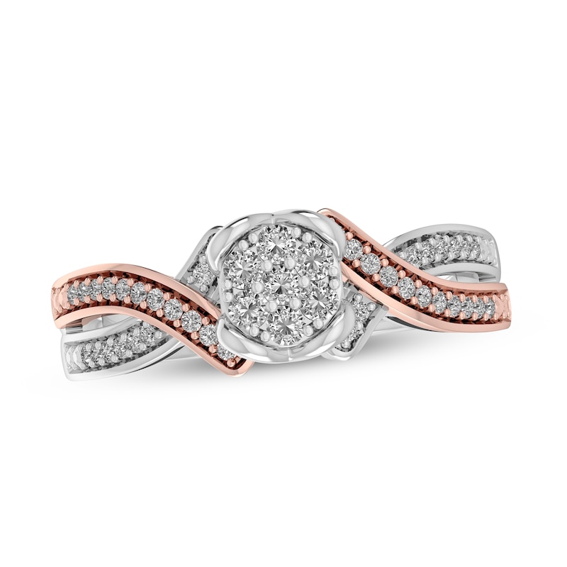 Diamond Ring 1/5 ct tw Sterling Silver/10K Rose Gold