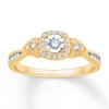 Diamond Promise Ring 1/5 ct tw Round-cut 10K Two-Tone Gold
