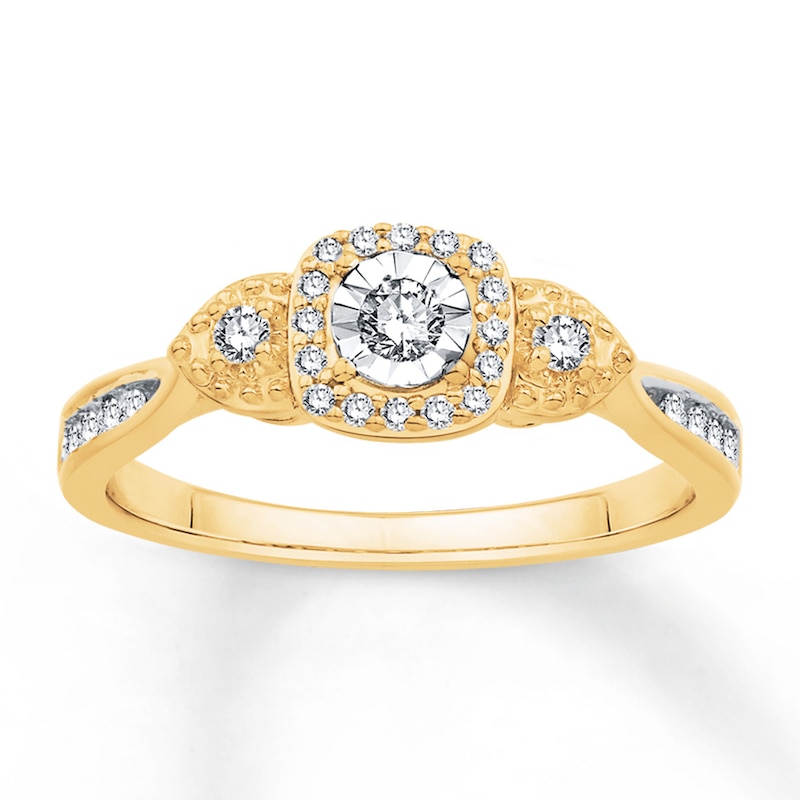 Diamond Promise Ring 1/5 ct tw Round-cut 10K Two-Tone Gold