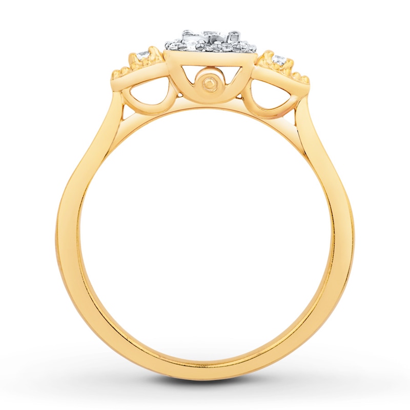 Diamond Promise Ring 1/5 ct tw Round-cut 10K Two-Tone Gold
