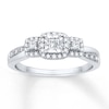 Diamond Promise Ring 1/3 ct tw Princess-cut 10K White Gold