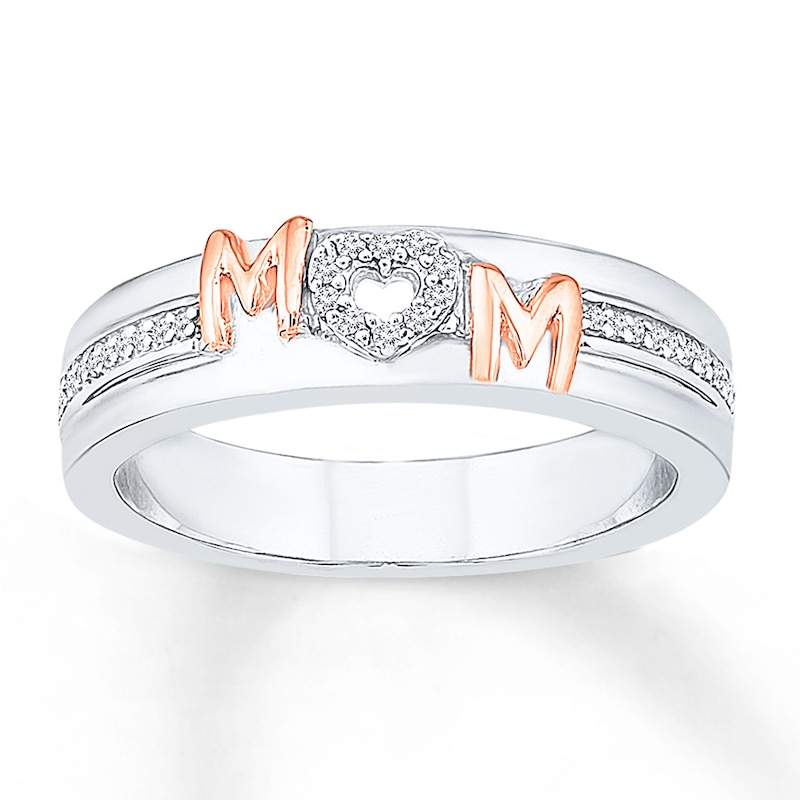 Main Image 1 of Mom Ring 1/5 ct tw Diamonds Sterling Silver