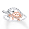 Thumbnail Image 1 of Diamond Turtle Ring 1/20 carat tw Sterling Silver & 10K Rose Gold