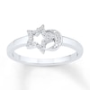 Thumbnail Image 0 of Star & Moon Ring 1/15 ct tw Diamonds Sterling Silver