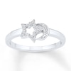 Thumbnail Image 1 of Star & Moon Ring 1/15 ct tw Diamonds Sterling Silver