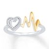 Heartbeat Promise Ring 1/20 ct tw Diamonds Sterling Silver & 10K Yellow Gold