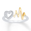 Thumbnail Image 1 of Diamond Heartbeat Promise Ring 1/20 ct tw Sterling Silver & 10K Yellow Gold