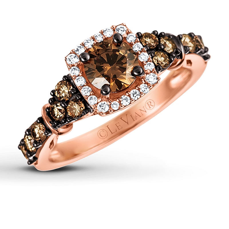 Main Image 1 of Le Vian Chocolate Diamond Ring 1-1/6 ct tw 14K Strawberry Gold