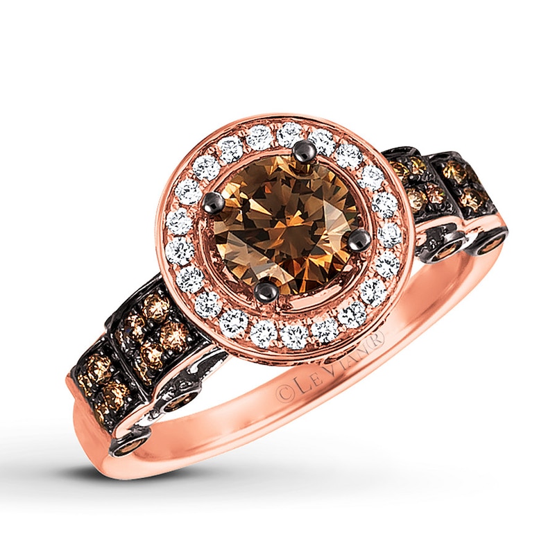 Le Vian Chocolate Diamonds 1-3/4 ct tw Ring 14K Strawberry Gold
