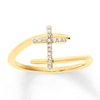 Thumbnail Image 1 of Diamond Cross Ring 1/15 ct tw Round-cut 10K Yellow Gold