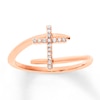 Thumbnail Image 0 of Diamond Cross Ring 1/15 ct tw Round-cut 10K Rose Gold