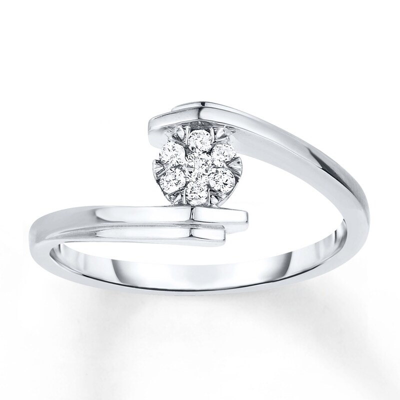 Diamond Promise Ring 1/10 ct tw Round-cut 10K White Gold