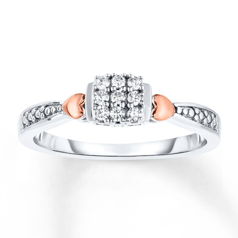 Diamond Promise Ring 1/10 ct tw Round-cut 10K Two-Tone Gold